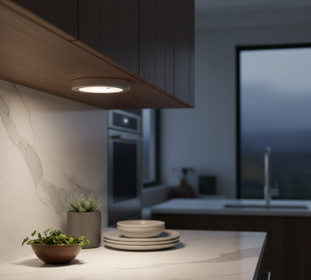 Premium Round Motion-Sensor Puck Light