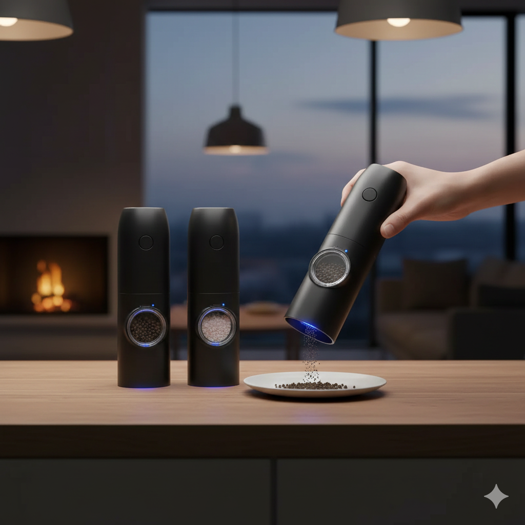 Electric Automatic Salt & Pepper Grinder Set