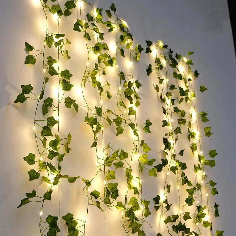 10M Green Leaf LED String Lights